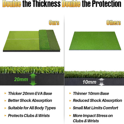 Golf Hitting Mat 6X4Ft Golf Mats Practice Indoor Outdoor with 20Mm EVA Base Golf Practice Mat with 9 Hitting Holes Ideal for All Levels
