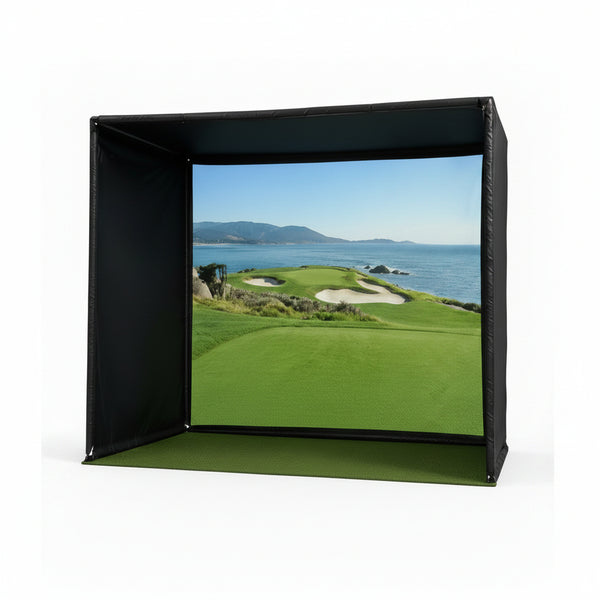 Golf Simulator Impact Screen, 4Mm Thick HD Golf Impact Screen for Indoor Outdoor Practice, Reinforced Grommets for Extended Lifespan, Quiet Impact Polyester Mesh Fabric, Storage Bag Included