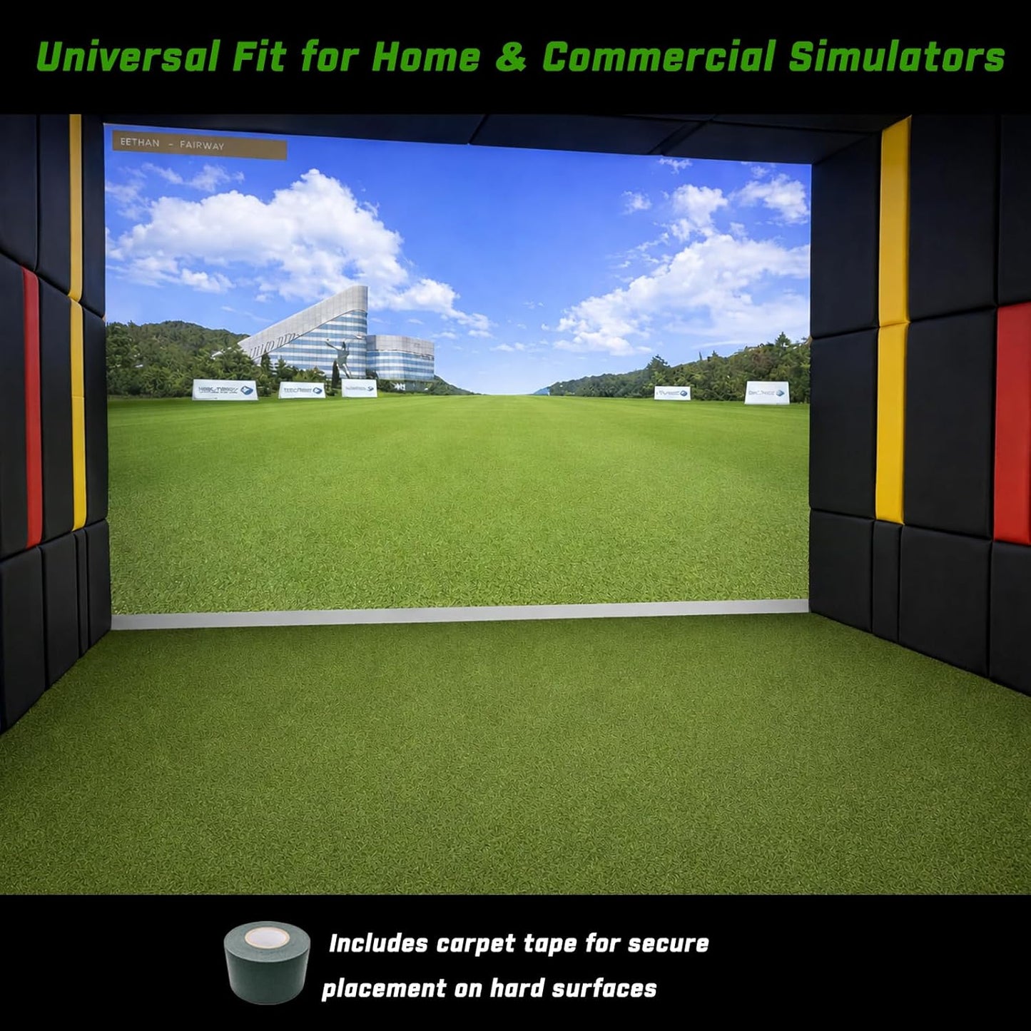 Golf Simulator Turf Flooring, Golf Mat for Indoor, Golf Simulator Accessories, Putting Turf