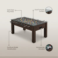 42” Foosball Coffee Table, Soccer, Accessories Included by — infographic