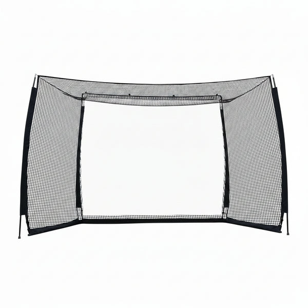 Golf Practice Hitting Net with HD Simulator Screen and Target Cloth, 10X8 FT Golf Driving Net for Indoor, Outdoor, Backyard and Garage with Impact Resistance and Ball Return