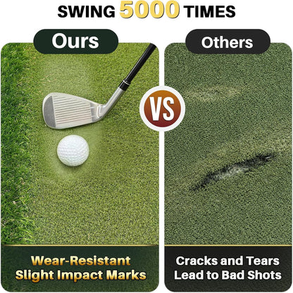 Golf Hitting Mat 6X4Ft with Updated 20Mm EVA Base & 40Mm Golf Turf | Golf Mats Practice Outdoor & Indoor for Golfers of All Levels, Golf Practice Mat with 9 Holes/Tees for Driving Chipping
