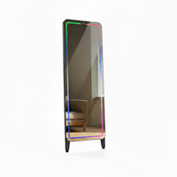 Smart Gym Mirror for Home Workouts, 32" HD Touchscreen with Android OS, 63" Full-Length Mirror, No Subscription Required, Fitness App Support, Voice Control & Music Sync LED Light Strip