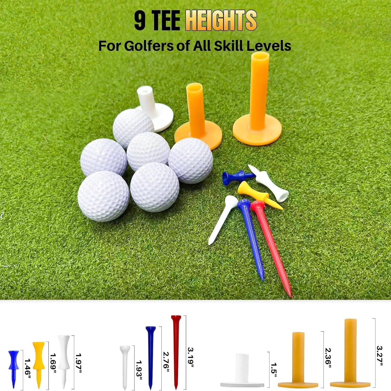 Golf Hitting Mat 6X4Ft Golf Mats Practice Indoor Outdoor with 20Mm EVA Base Golf Practice Mat with 9 Hitting Holes Ideal for All Levels
