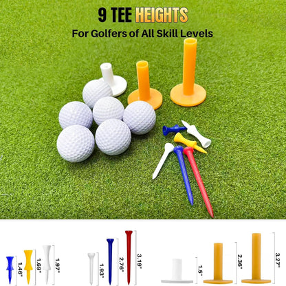 Golf Hitting Mat 6X4Ft Golf Mats Practice Indoor Outdoor with 20Mm EVA Base Golf Practice Mat with 9 Hitting Holes Ideal for All Levels