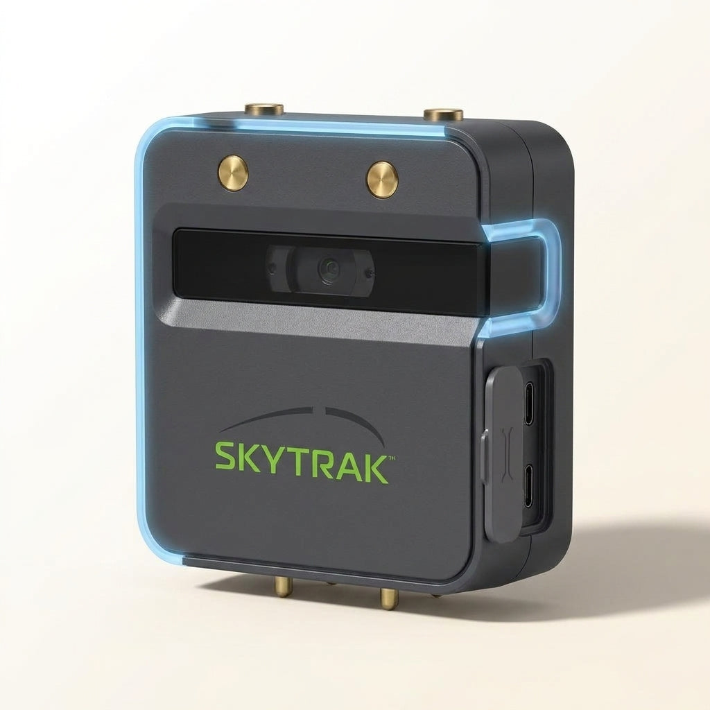 Golf Launch Monitor Built for Precision Training, Dual Doppler Radar, Photometric Cameras, Wireless Tracking — Studio Shot