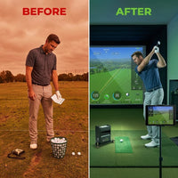 Golf Launch Monitor and Golf Simulator with Metal Protective Case — Before & After