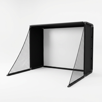 Golf Simulator Enclosure Kit 10 X 8 Ft, 4K-Ready Dual-Layer Projection Impact Screen, Safety Side Netting & Thick Foam Edge Padding for Indoor Home Garage Golf Cage Practice Training — Studio Shot