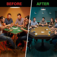 Lost Mill 8 Station Poker Table 1 Quantity in Mocha Oak 1 Pack — Before & After
