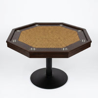 Lost Mill 8 Station Poker Table 1 Quantity in Mocha Oak 1 Pack — Studio Shot