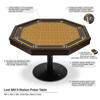Lost Mill 8 Station Poker Table 1 Quantity in Mocha Oak 1 Pack — How It Works