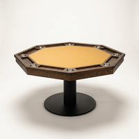 Poker Table Built for Game Nights, 8 Player Capacity, Solid Oak Construction, Speed Cloth Surface — Studio Shot