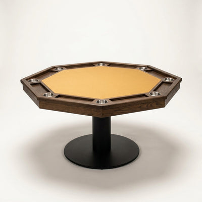 Poker Table Built for Game Nights, 8 Player Capacity, Solid Oak Construction, Speed Cloth Surface