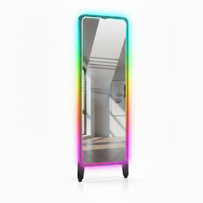 Smart Gym Mirror with 32 Inch FHD Touchscreen, Full-Length Fitness Mirror | 63" Smart Fitness Mirror with Android OS, Voice Control, Ideal for Home Gym, Yoga, Dance and Full-Body Workouts