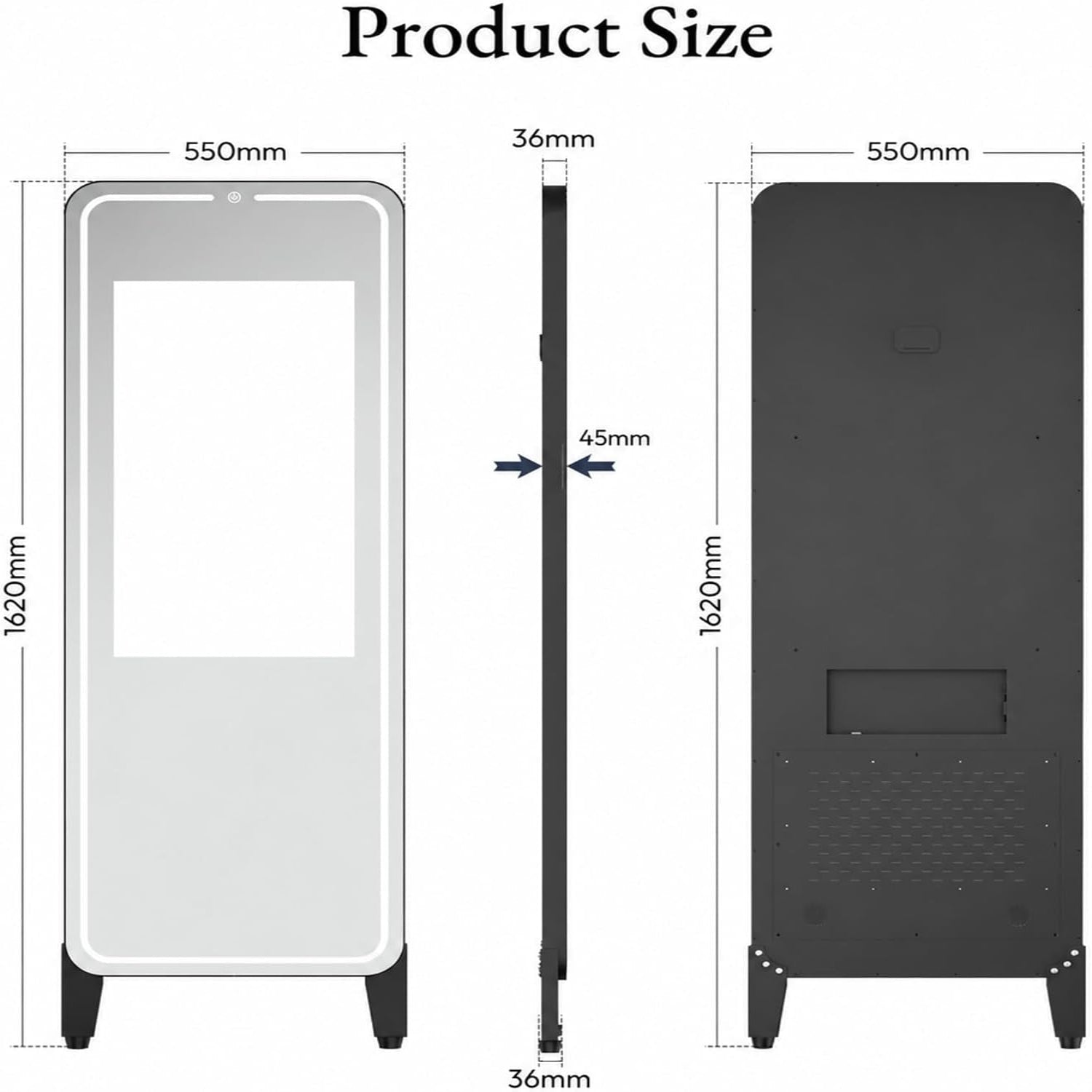 Smart Gym Mirror with 32 Inch FHD Touchscreen, Full-Length Fitness Mirror | 63" Smart Fitness Mirror with Android OS, Voice Control, Ideal for Home Gym, Yoga, Dance and Full-Body Workouts