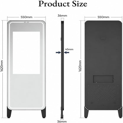 Smart Gym Mirror with 32 Inch FHD Touchscreen, Full-Length Fitness Mirror | 63" Smart Fitness Mirror with Android OS, Voice Control, Ideal for Home Gym, Yoga, Dance and Full-Body Workouts